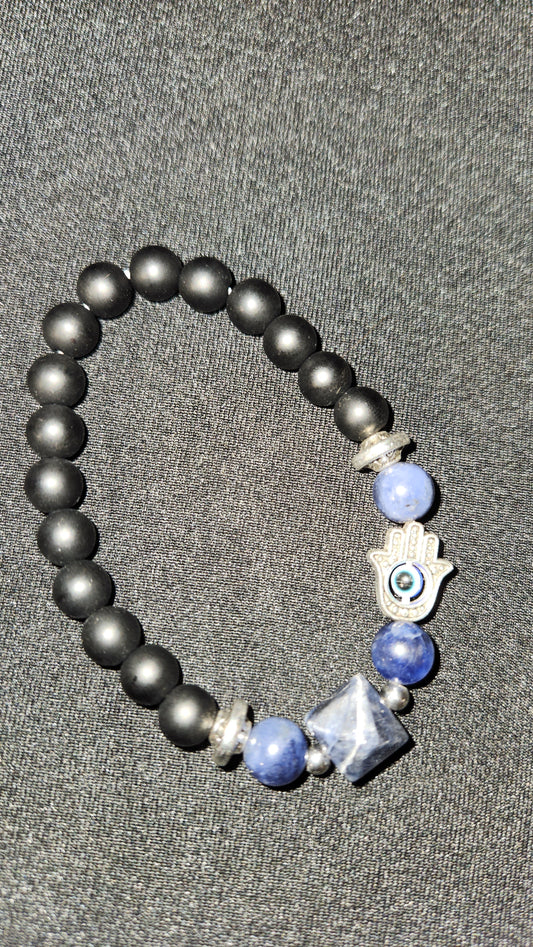 Hamsa hand with sodalite bracelet