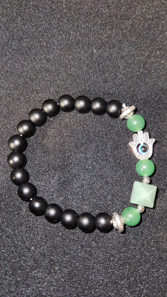 Hamsa hand with Green aventurine bracelet