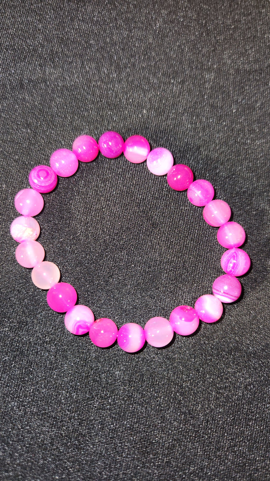 Pink agate bracelet (dyed)