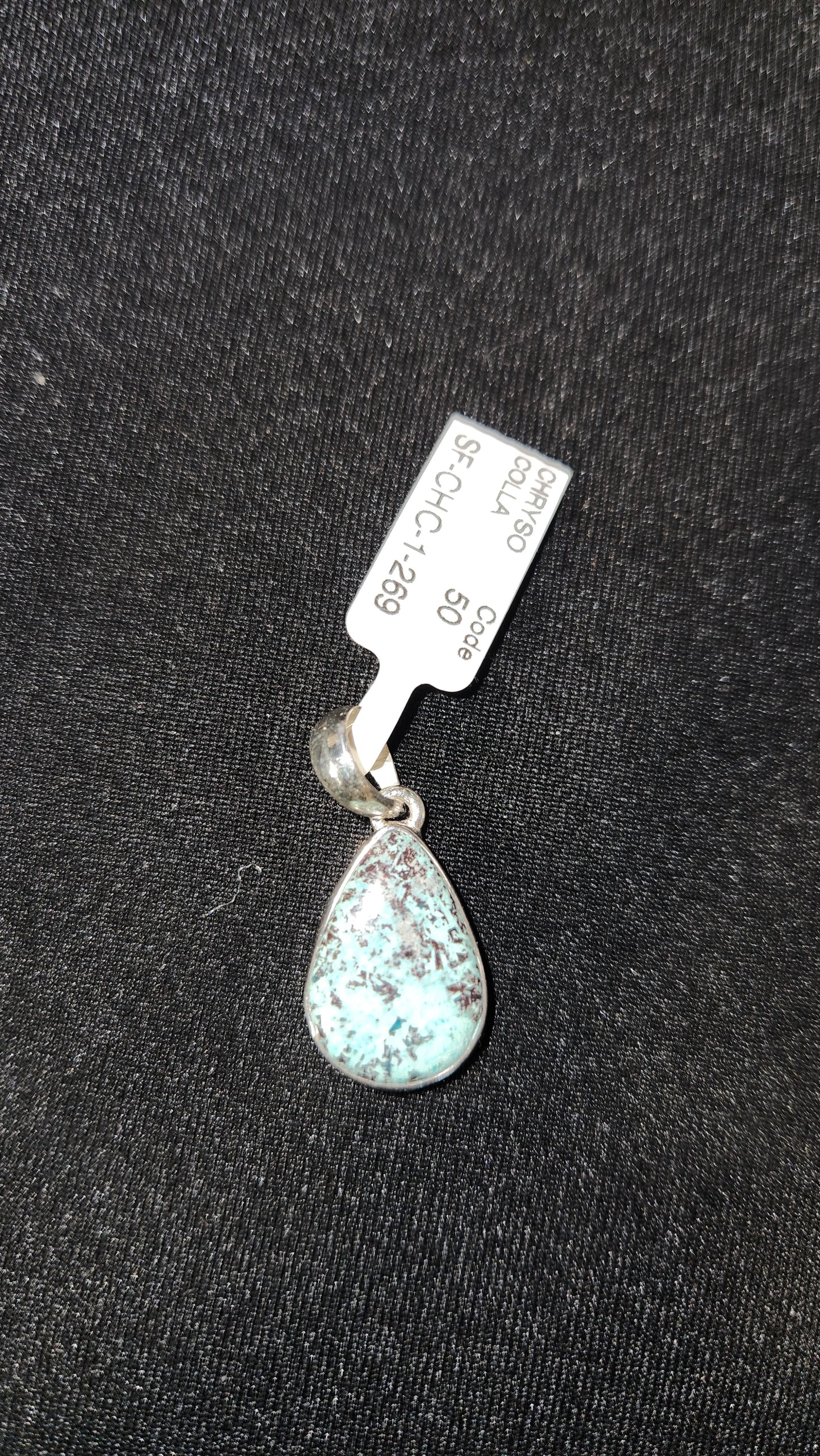 Sterling Silver Chrysocolla Charm