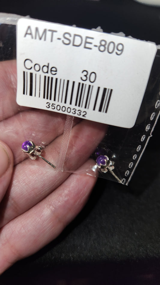 Amethyst earrings sterling silver (925)