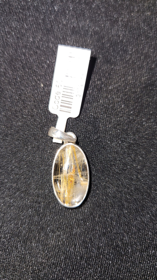 Sterling Silver Golden Rutile Charm