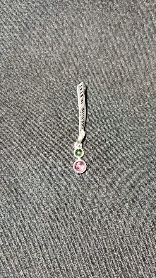 Watermelon tourmaline pendent (925)