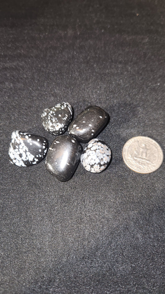 Snowflake obsidian tumble