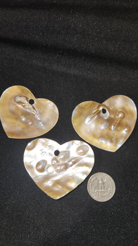 Abalone shell hearts