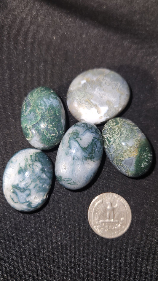 Moss agate tumble