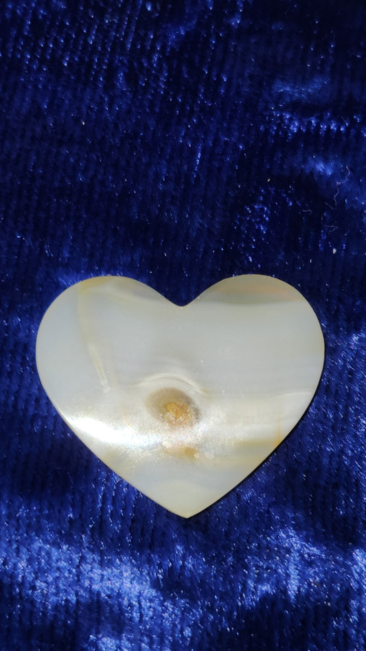 Iris Agate Heart Carving - C - from Indonesia