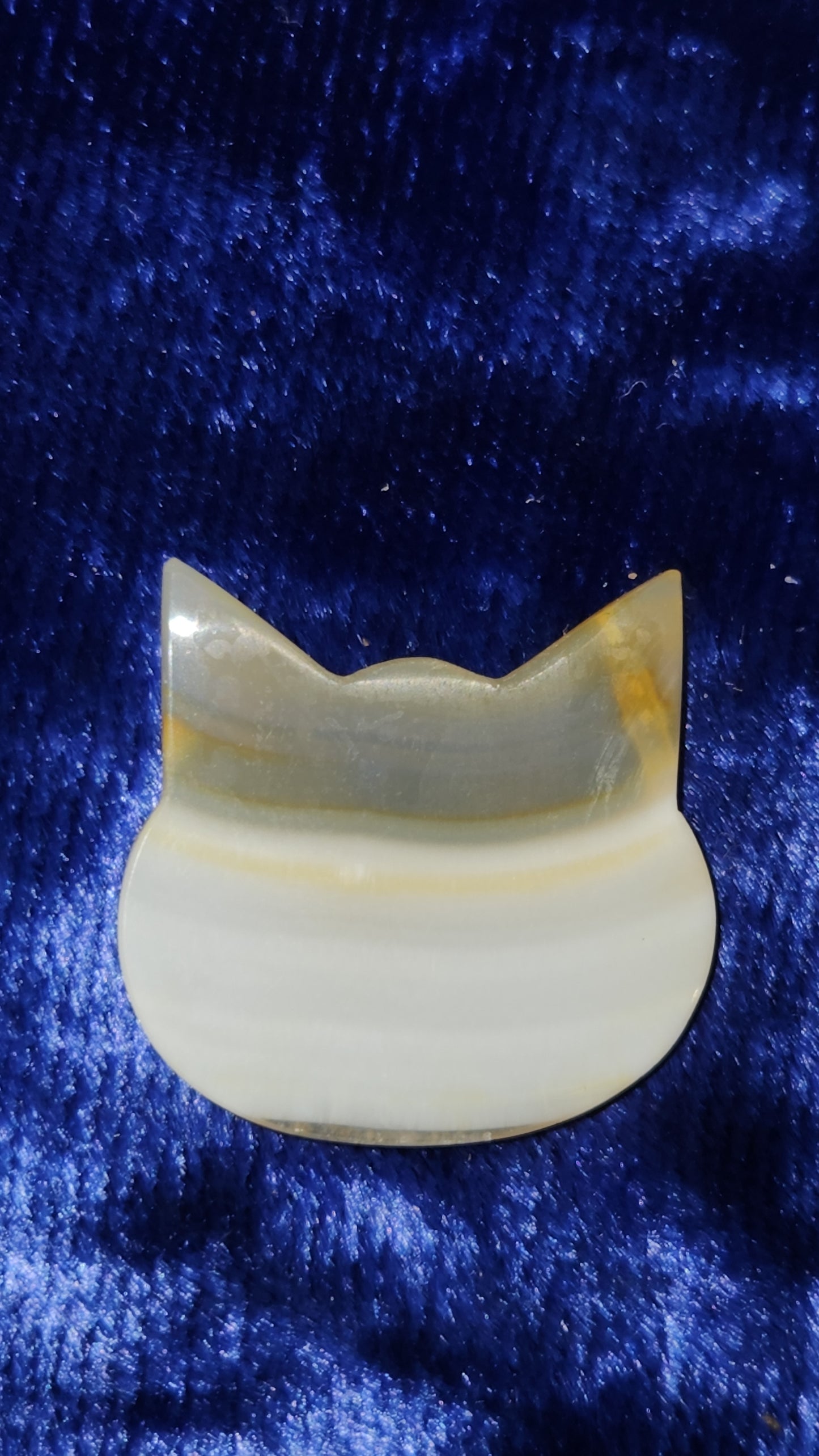 Iris Agate Cat Head Carving - C - from Indonesia