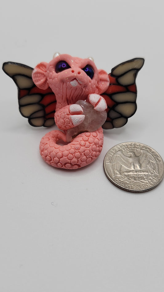 Poly resin creature with crystal  #4