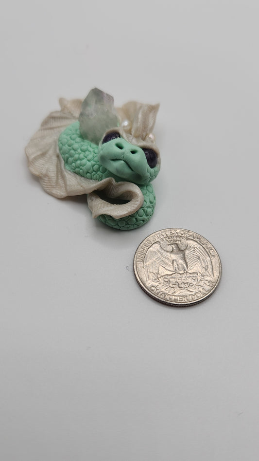 Poly resin creature with crystal  #7