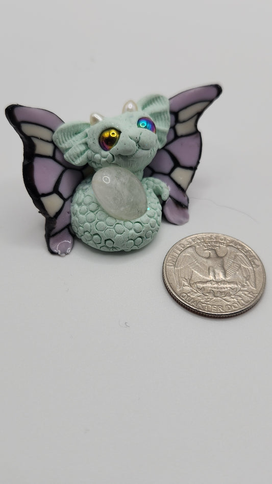 Poly resin creature with crystal  #17