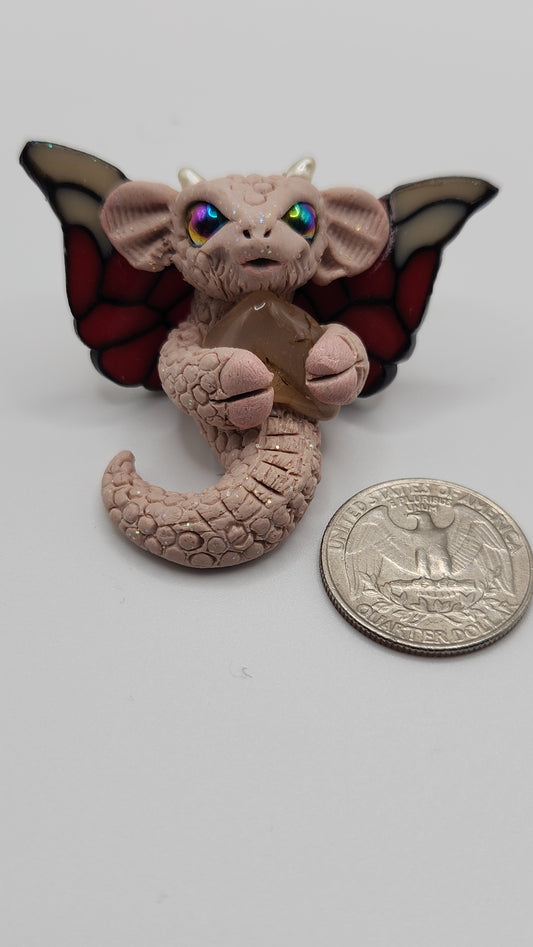 Poly resin creature with crystal  #18