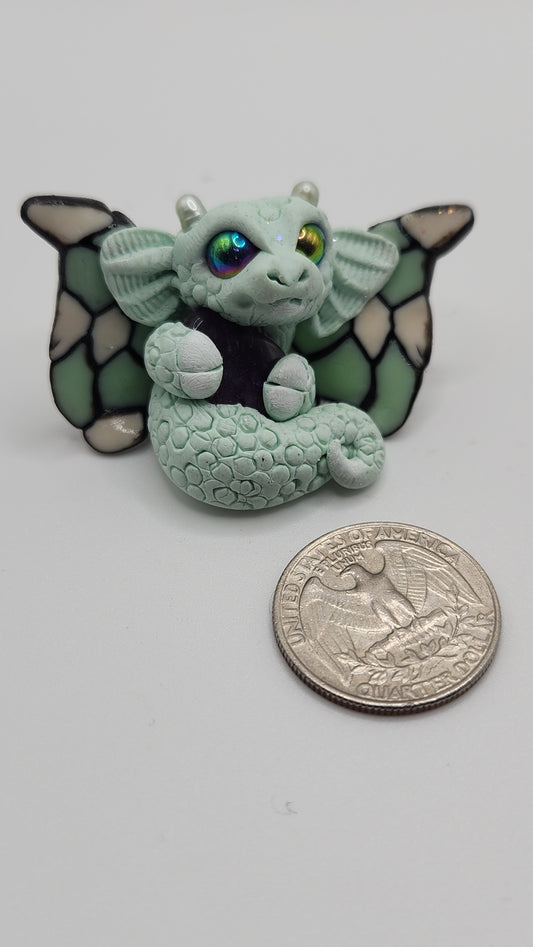 Poly resin creature with crystal  #49