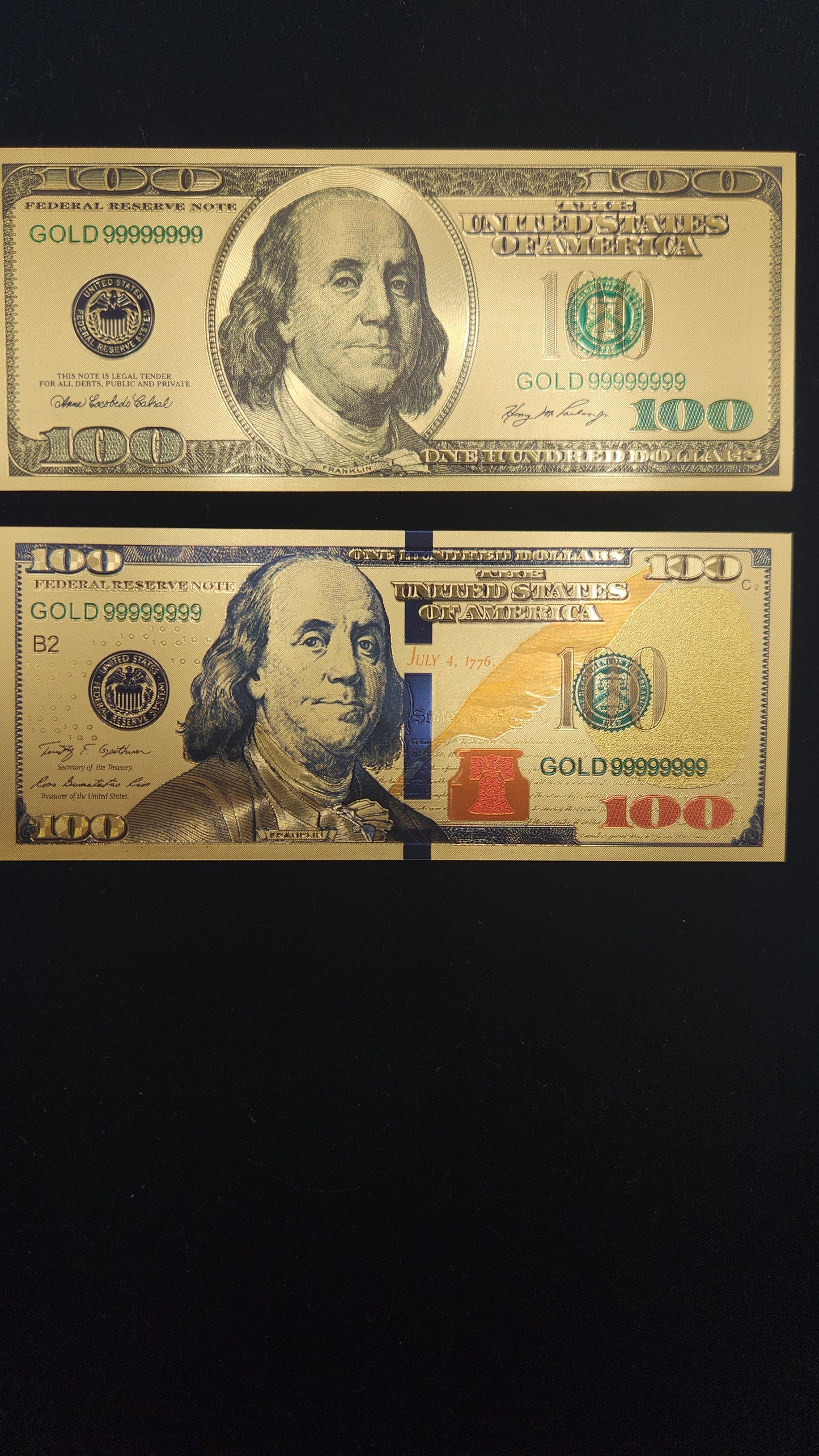 Gold prosperity 100 bill