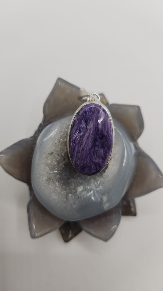 Sterling Silver Charoite Pendent A