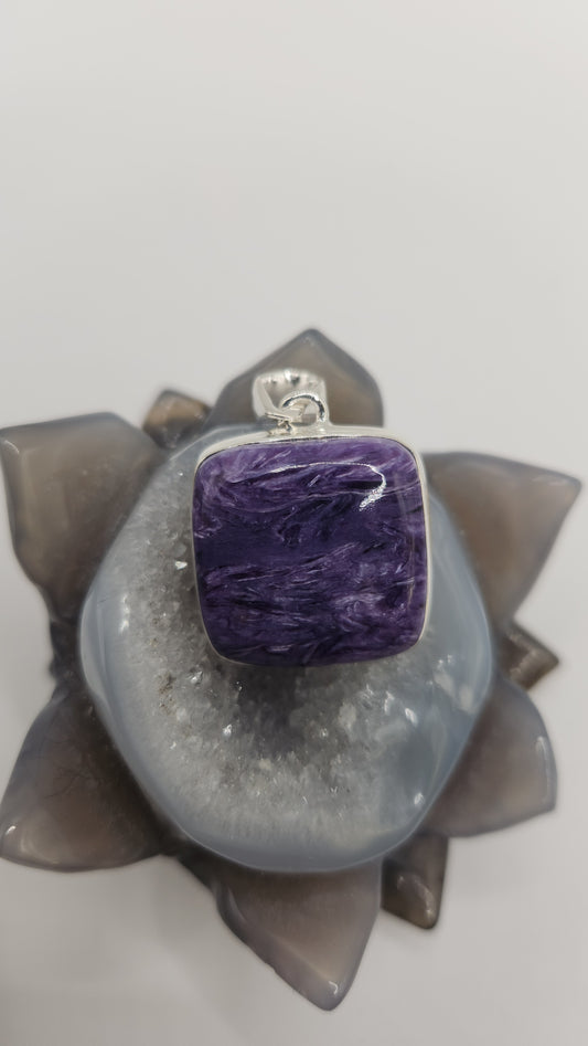 Sterling Silver Charoite Pendent B