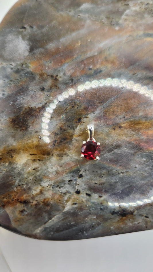 Sterling Silver Garnet Pendent