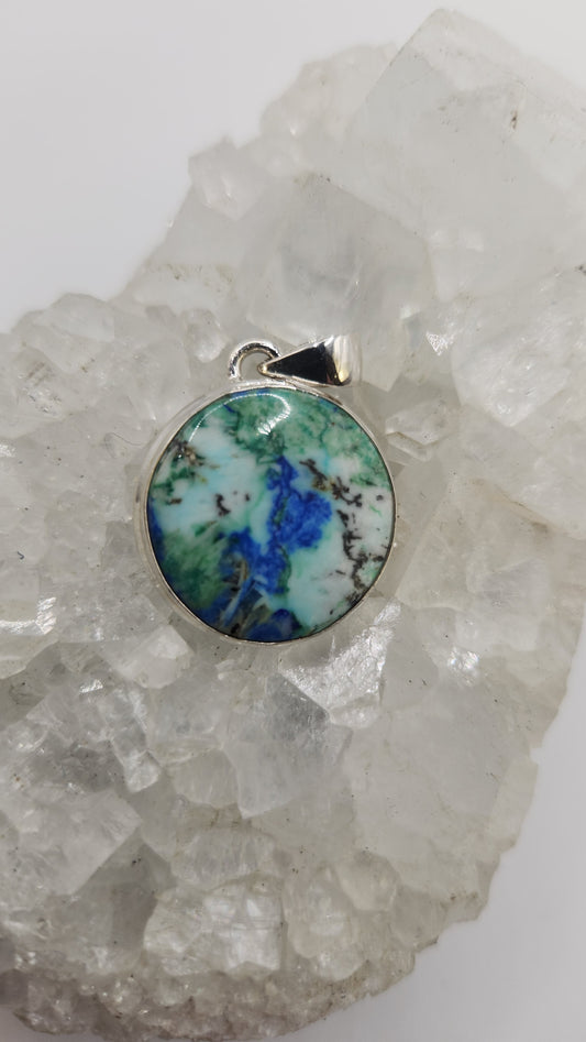 Sterling Silver Turquoise Azurite pendent