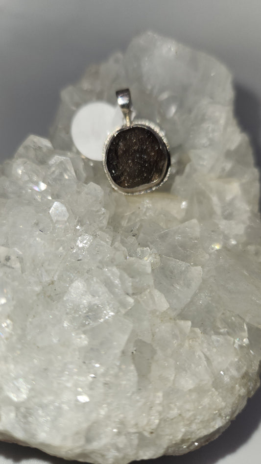 Sterling Silver Tektite pendent B