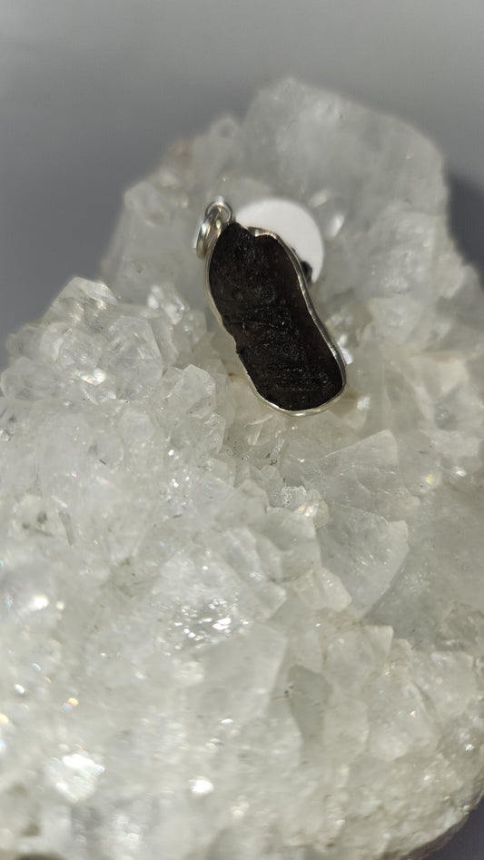 Sterling Silver Tektite pendent E