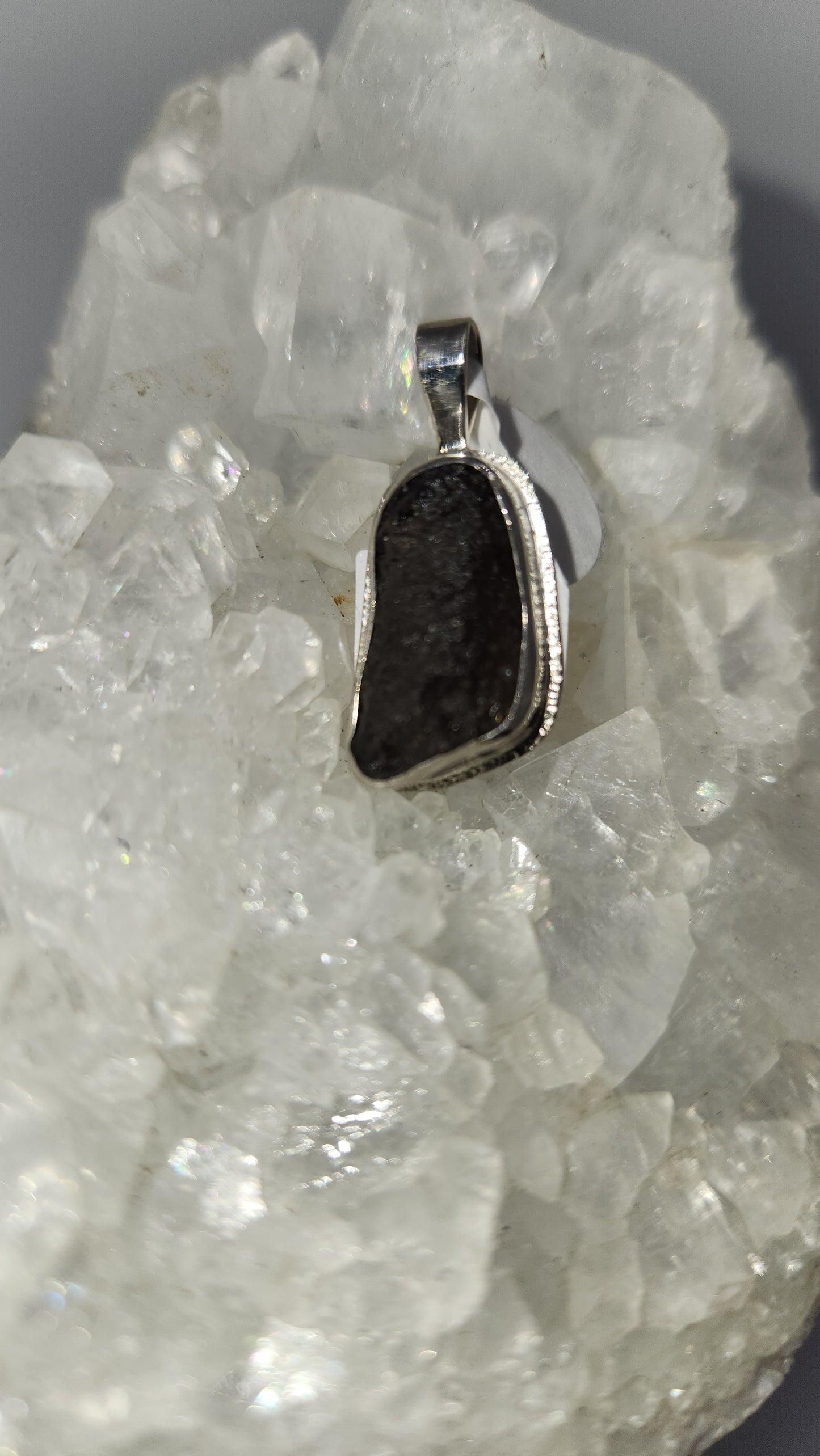 Sterling Silver Tektite pendent F