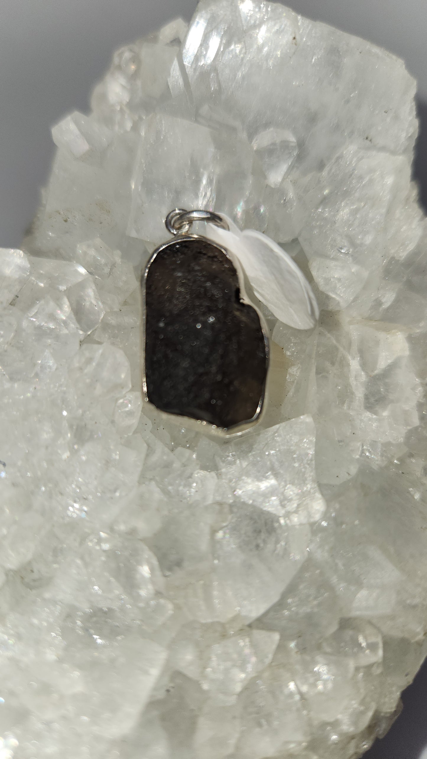 Sterling Silver Tektite pendent H