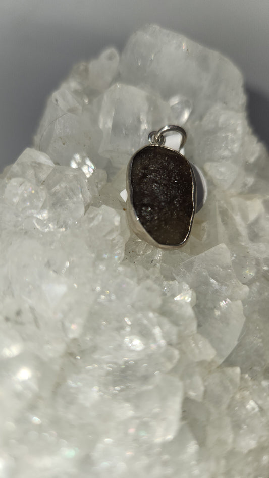 Sterling Silver Tektite pendent L