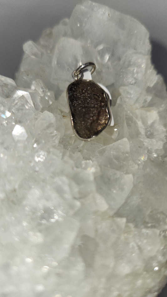 Sterling Silver Tektite pendent M