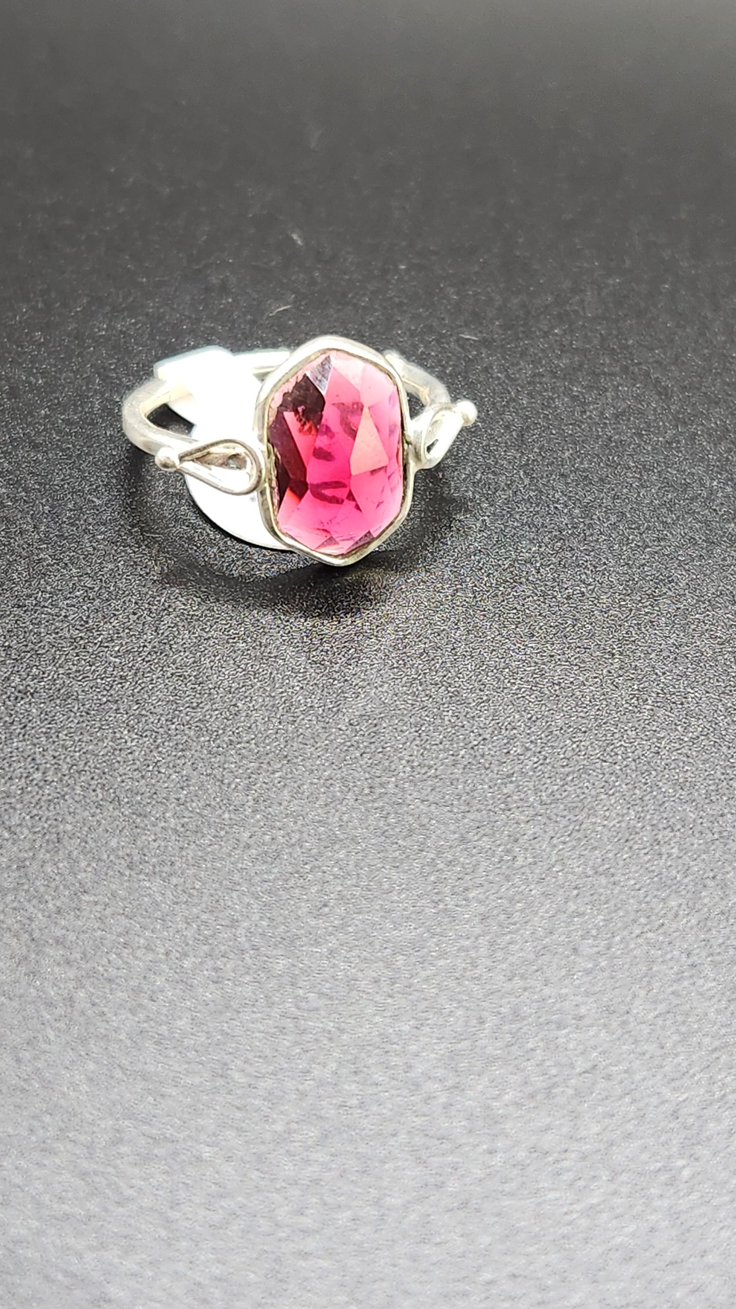 Sterling Silver DT Garnet  ring (size 4)