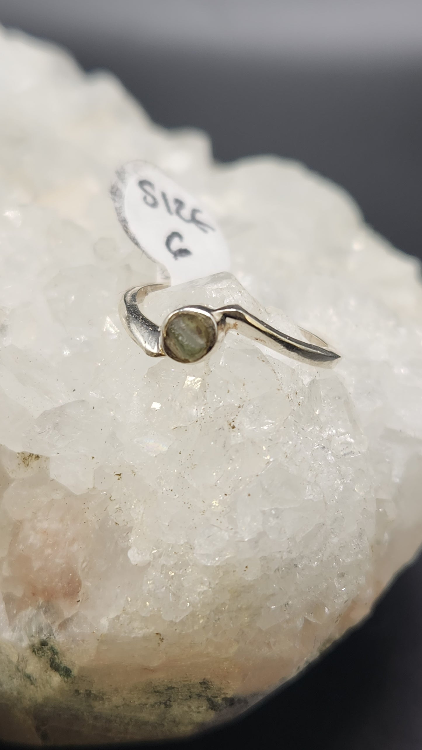 Sterling Moldavite Ring (size 6)