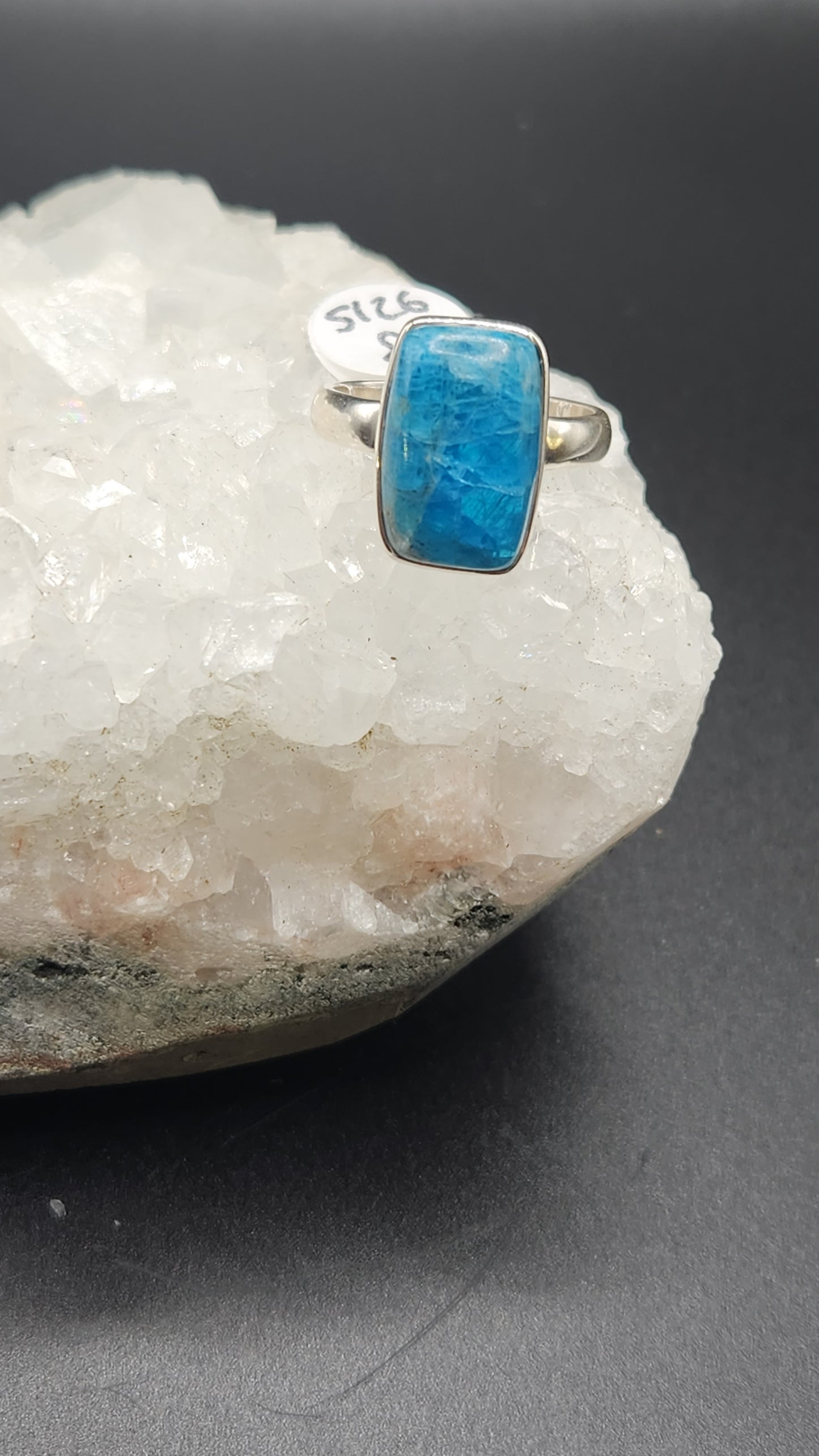 Sterling Silver Blue Apatite ring (size 8)