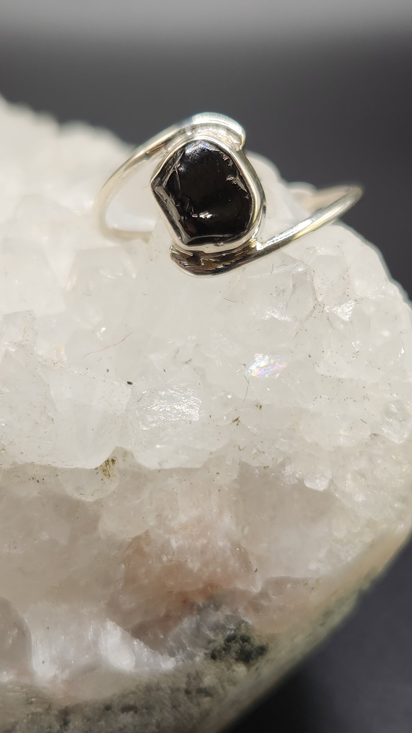 Sterling Silver Shungite ring (size 8)