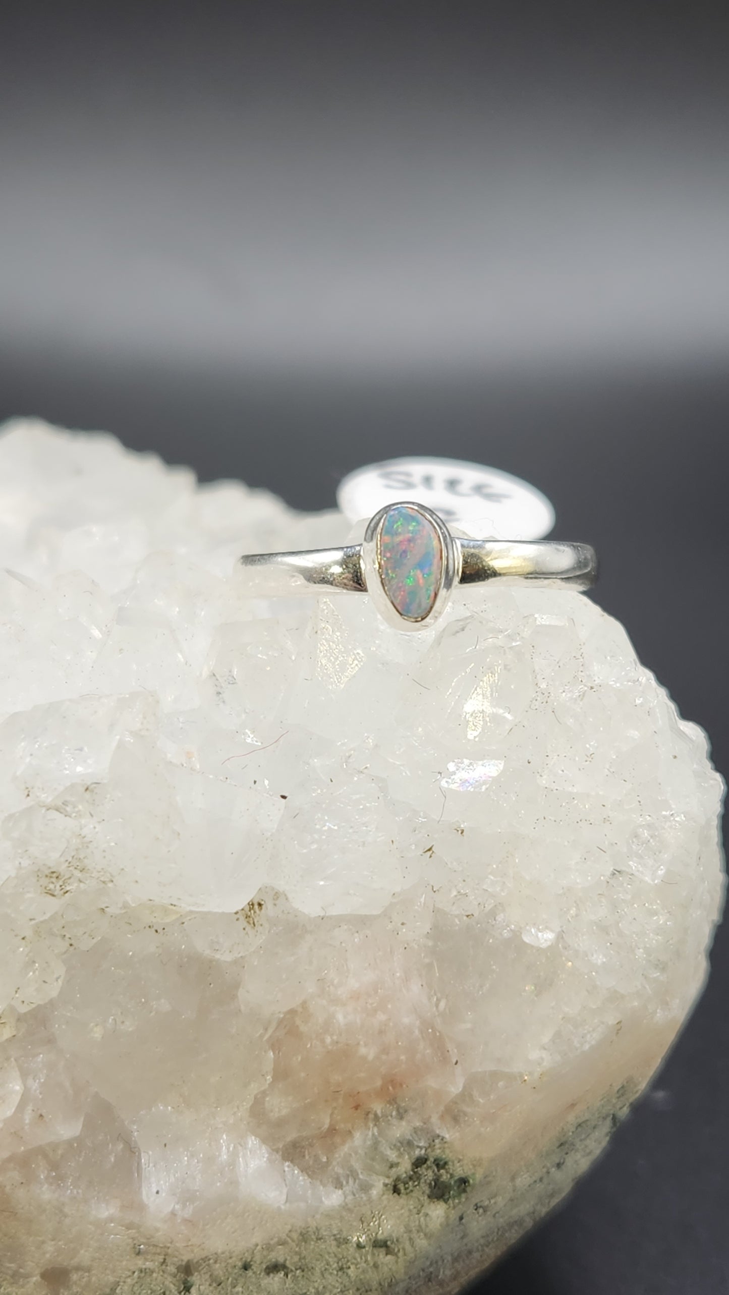 Sterling Silver Opal ring (size 8)