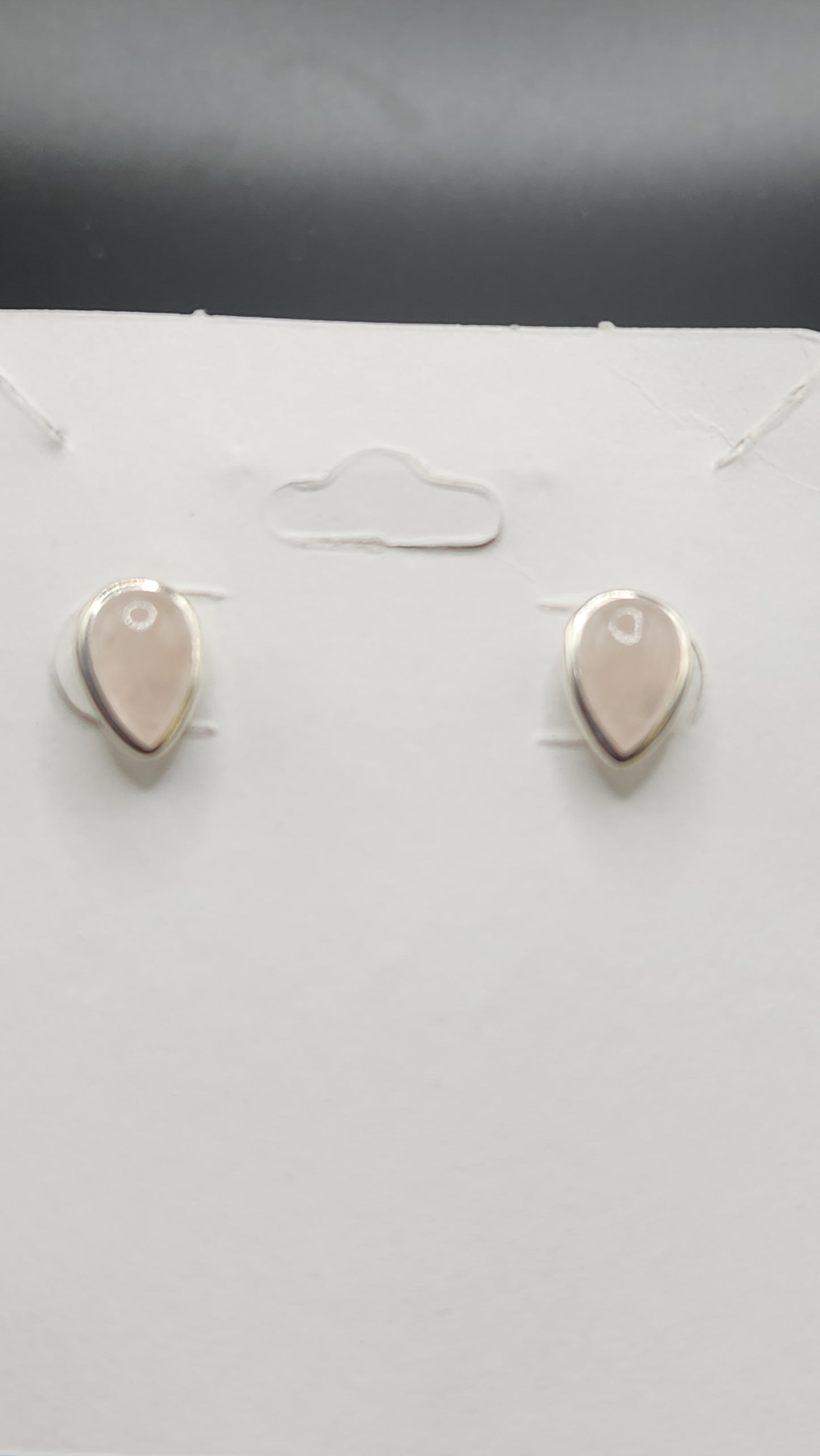 Sterling Silver Tear drop Rose Quartz Earring