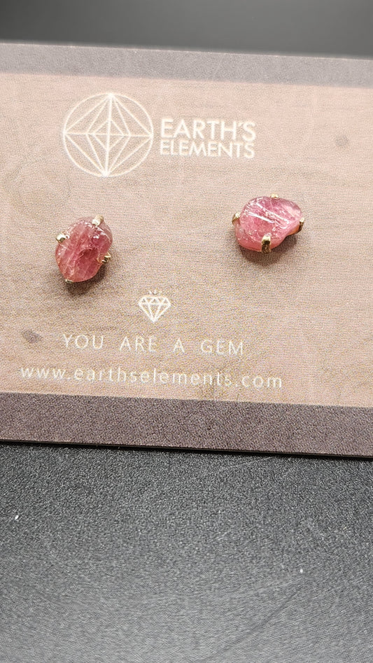 Sterling Silver Pink tourmaline earring