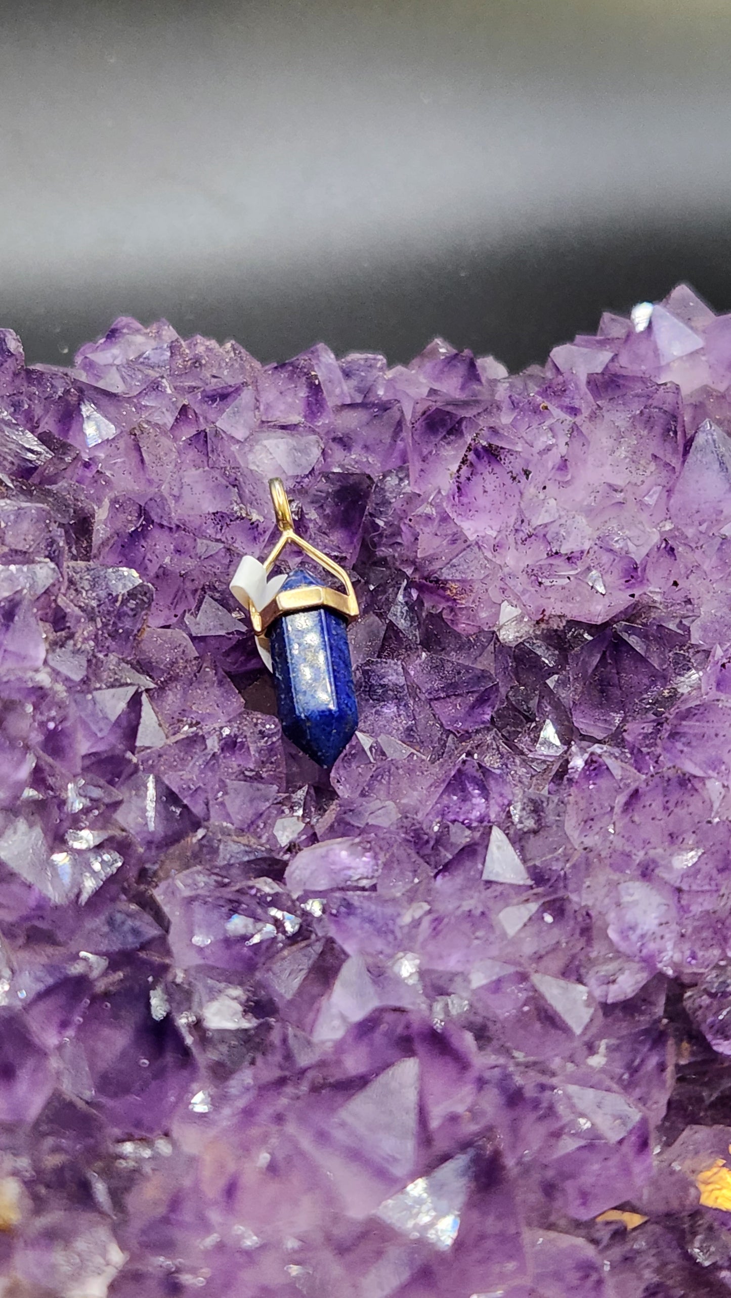 Sterling Silver with Gold Overlay Lapis Lazuli DT Pendant