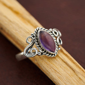 Sterling Silver Amethyst Horseshoe ring (size 10)