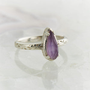 Sterling silver Amethyst Filigree Ring (size 8)