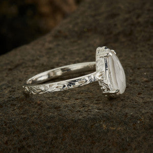 Clear Quartz  Filigree Ring (size 4)