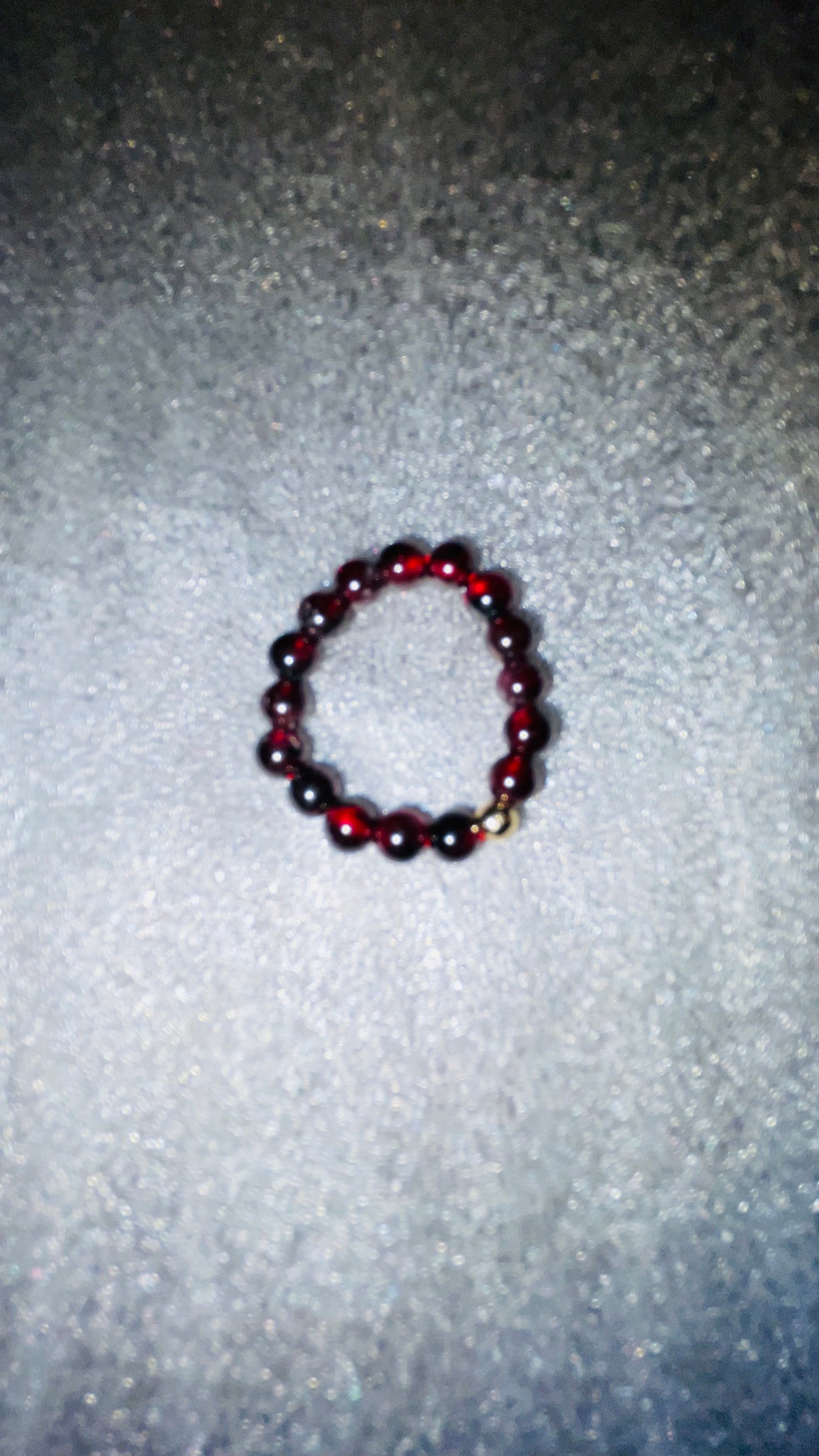 Garnet bead ring