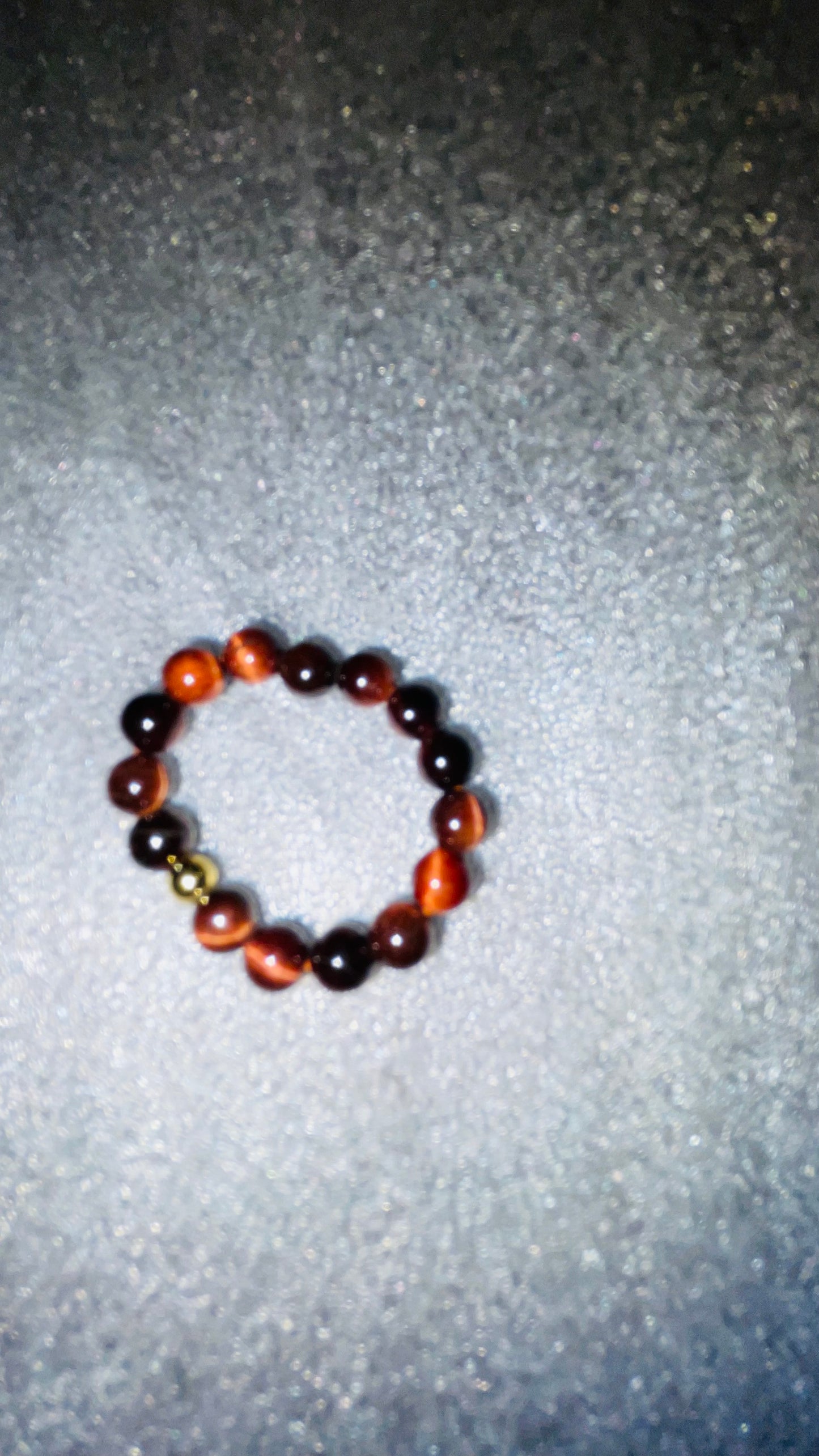 Red tiger eye bead ring