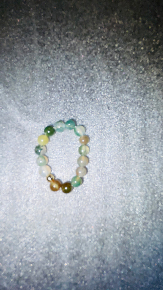 Ocean jasper bead ring