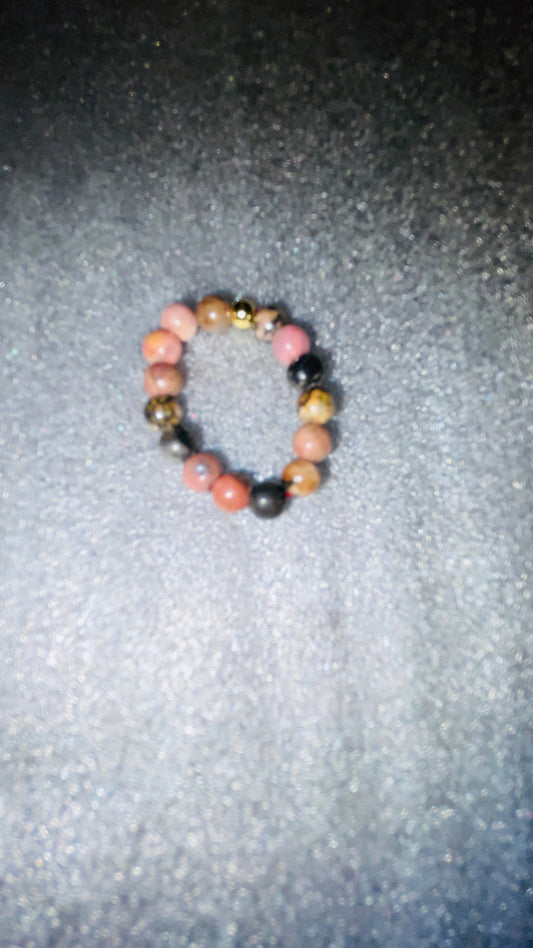 Rhodonite bead ring