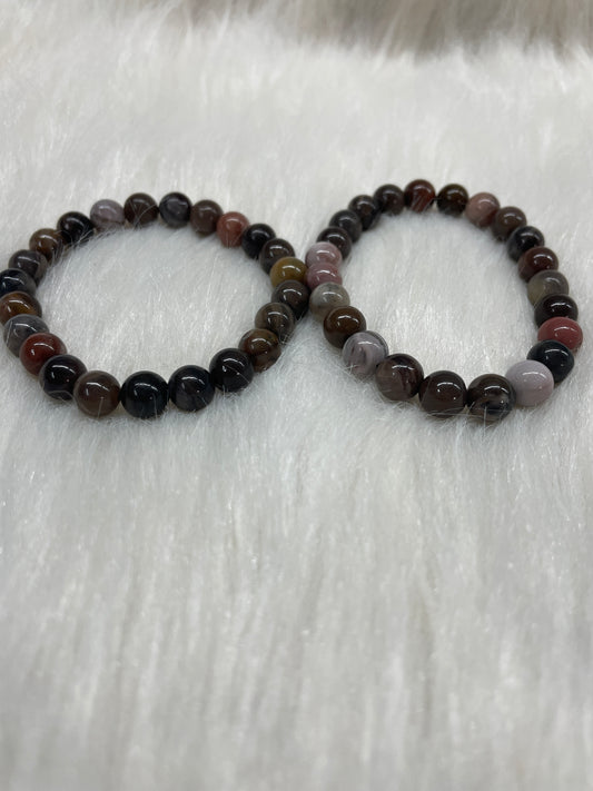 Multi Jasper  (med beaded) bracelet