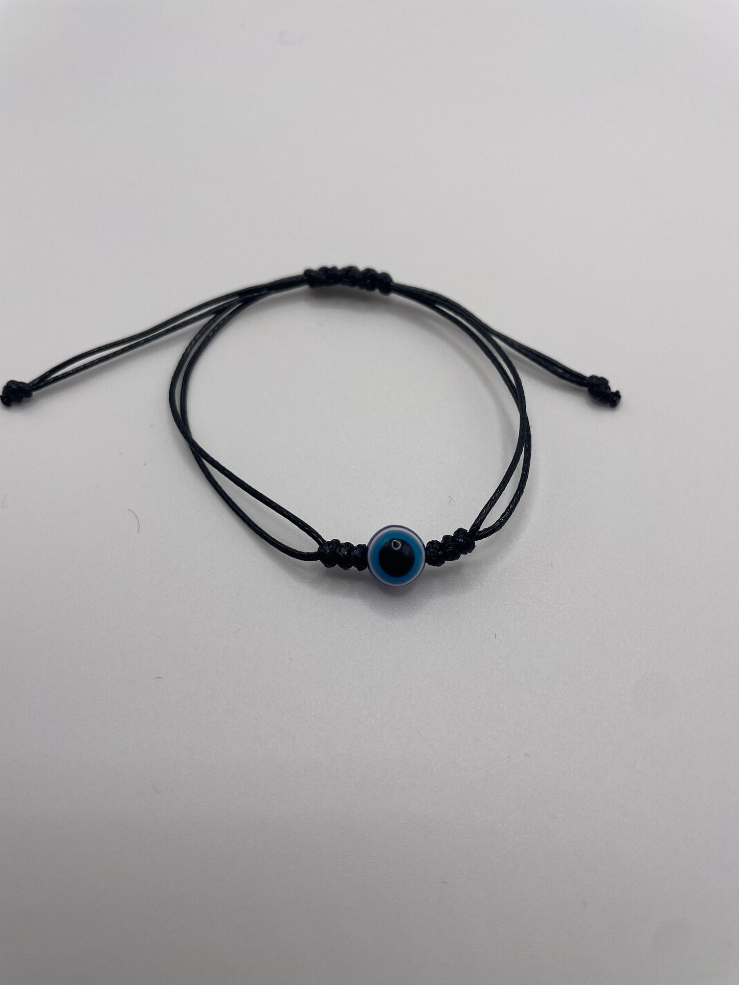 Evil eye pull cord bracelet