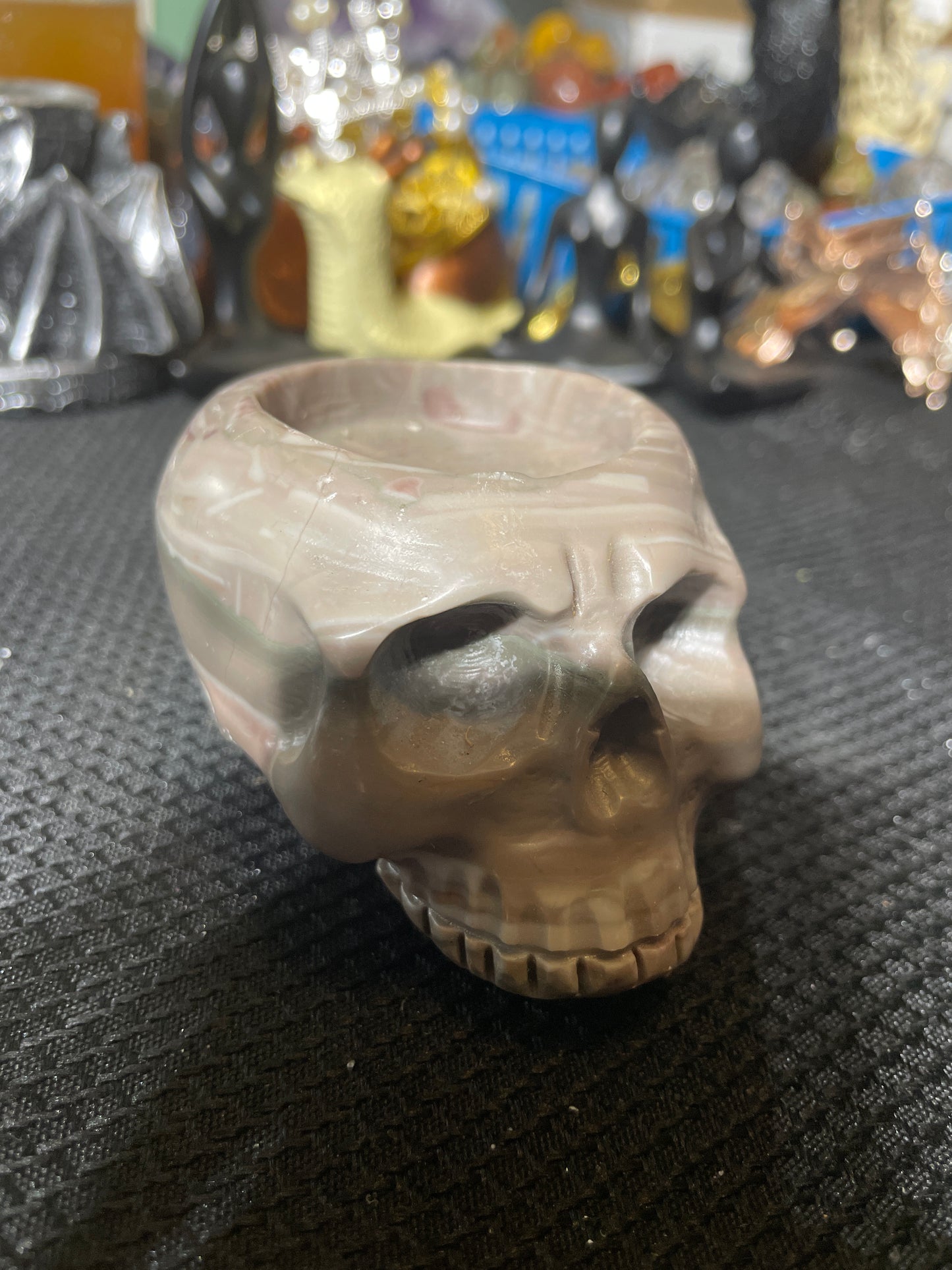 Jasper skull sphere holder