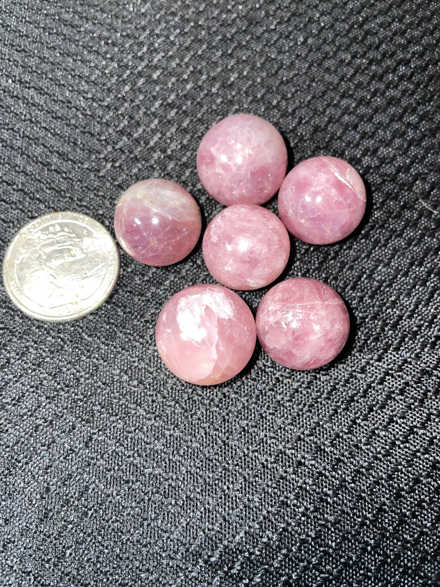 Purple rose quartz mini spheres