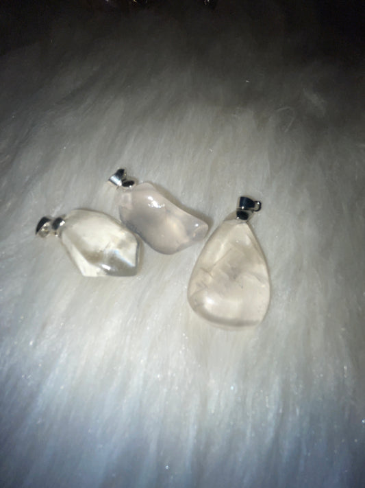 Clear quartz pendents