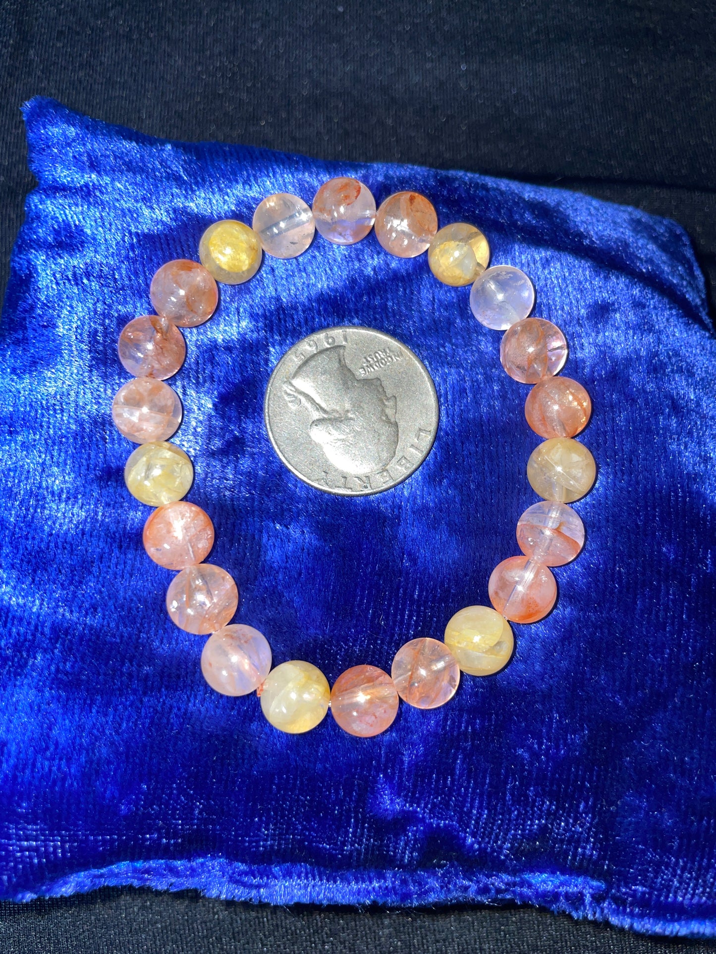 Fire quartz & gold healer bracelet