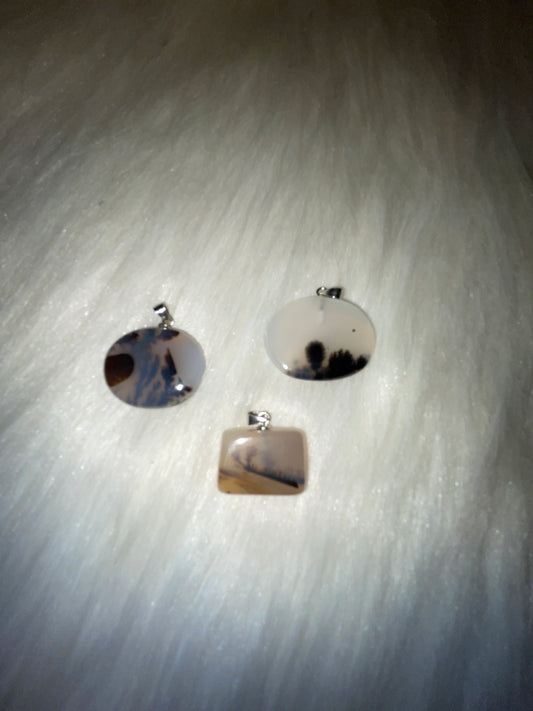 Dendritic agate pendents